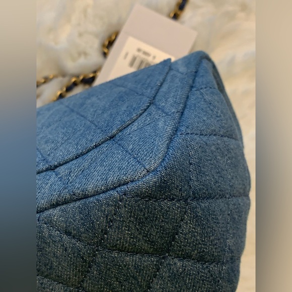 ❌SOLD❌NEW Chanel Pearl Crush Mini Square Denim Flap Bag w/Antique Gold Hardware - Picture 12 of 16